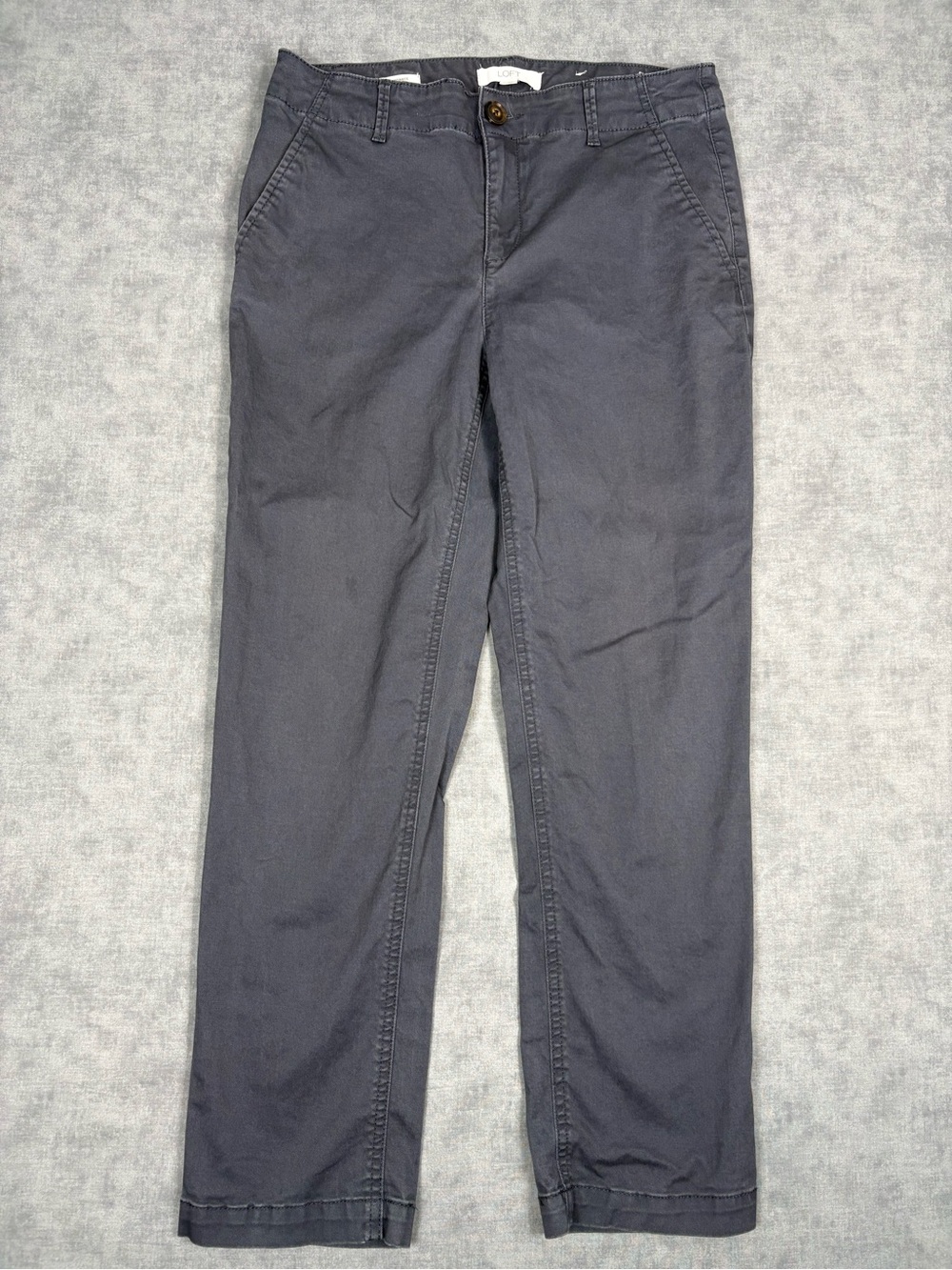 LOFT The Monroe Slim Chino Pants Women’s Size 4 Gray Stretch Ankle